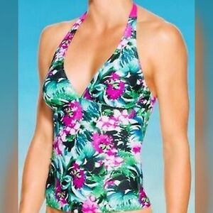 Athleta Tropical Floral Tankini Halter Top 🏊‍♀️